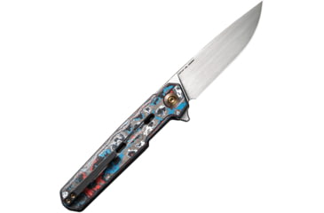 Image of We Knife Co Ltd Navo Nebula CF Folding Knife, 4.5in Closed, 3.25in Satin CPM-20CV Stainless Steel Blade, Nebula Fat Carbon Fiber Handle, Nylon Case, WE22026-4