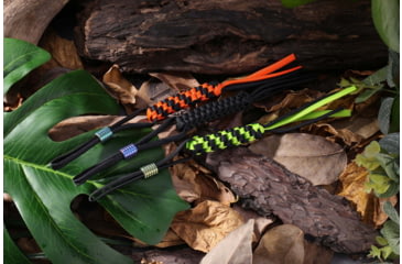 Image of We Knife Co Ltd Paracord Lanyard, Lanyard, Black/Green Braided Paracord Construction With Green Anodized Titanium Bead, A-01A