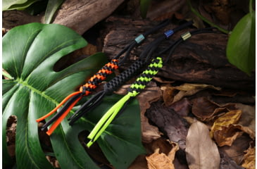 Image of We Knife Co Ltd Paracord Lanyard, Lanyard, Black/Green Braided Paracord Construction With Green Anodized Titanium Bead, A-01A