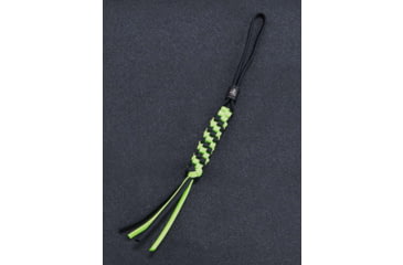 Image of We Knife Co Ltd Paracord Lanyard, Lanyard, Black/Green Braided Paracord Construction With Green Anodized Titanium Bead, A-01A