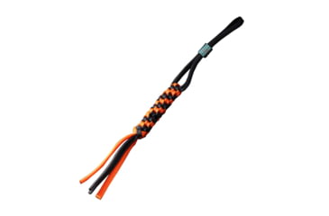Image of We Knife Co Ltd Paracord Lanyard, Lanyard, Black/Orange Braided Paracord Construction With Blue Anodized Titanium Bead, A01C