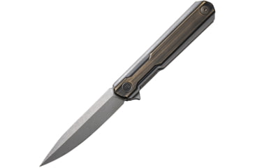 Image of We Knife Co Ltd Peer Framelock Folding Knife, Gray, Gray titanium handle with Hand rubbed black brass , 2015E