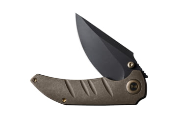 Image of We Knife Co Ltd Riff-Raff Bronze Folding Knife, 4.13in Closed, 3.13in Black Stonewash CPM-20CV Stainless Steel Blade, Bronze Stonewash Titanium Handle, Nylon Case, WE22020B-1