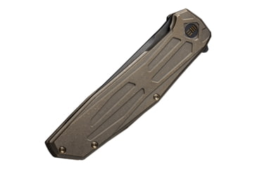 Image of We Knife Co Ltd Shadowfire Bronze Folding Knife, 5in Closed, 4in Black Stonewash CPM-20CV Stainless Tanto Blade, Bronze Stonewash Titanium Handle, Nylon Case, WE22035-3
