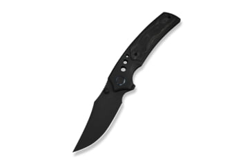 Image of We Knife Co Ltd Skynix Flipper &amp; Thumb Stud Knife Black Titanium Handle With Marble Carbon Fiber Inlay