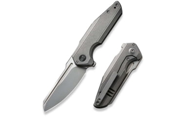 Image of We Knife Co Ltd StarHawk Flipper Knife, 2.81in, CPM-20CV, Bead Blast Sheepsfoot Blade, Gray Stonewash Titanium Handle, WE21017-1