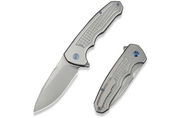 Image of We Knife Co Ltd Starlash Flipper Knife Gray Titanium Handle 3.97inch Stonewashed Bohler M390 Blade
