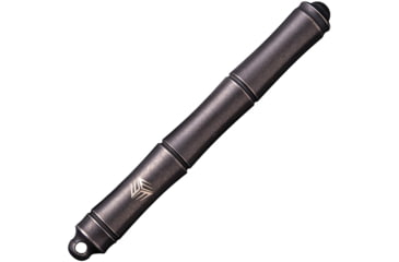 Image of We Knife Co Ltd Syrinx Pen, 3.5in Overall, 0.56Oz, Black Stonewash Titanium Construction, SS Ring, Screw On/Off Cap, Black Ink, Includes Two Refills, Black, TP-04C