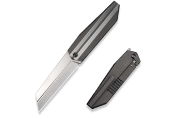 Image of We Knife Co Ltd Collinear Flipper Knife Gray &amp; Satin Titanium Handle And Endcap 3.67inch Hand Rubbed Satin Bohler M390 Blade