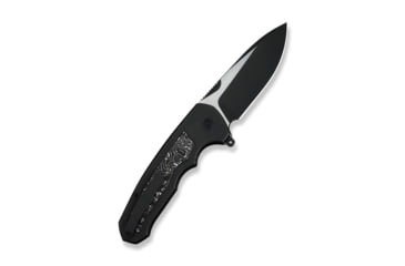 Image of We Knife Co Ltd Starlash Flipper Knife Black Titanium Handle With Aluminum Foil Carbon Fiber Inlay 3.97inch Black Stonewashed Bohler M390 Blade, Satin Flat