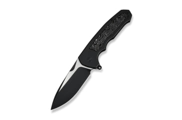 Image of We Knife Co Ltd Starlash Flipper Knife Black Titanium Handle With Aluminum Foil Carbon Fiber Inlay 3.97inch Black Stonewashed Bohler M390 Blade, Satin Flat