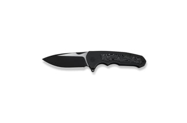 Image of We Knife Co Ltd Starlash Flipper Knife Black Titanium Handle With Aluminum Foil Carbon Fiber Inlay 3.97inch Black Stonewashed Bohler M390 Blade, Satin Flat