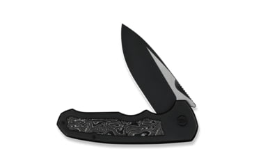 Image of We Knife Co Ltd Starlash Flipper Knife Black Titanium Handle With Aluminum Foil Carbon Fiber Inlay 3.97inch Black Stonewashed Bohler M390 Blade, Satin Flat