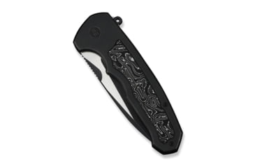 Image of We Knife Co Ltd Starlash Flipper Knife Black Titanium Handle With Aluminum Foil Carbon Fiber Inlay 3.97inch Black Stonewashed Bohler M390 Blade, Satin Flat