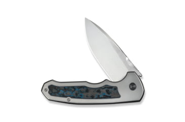 Image of We Knife Co Ltd Starlash Flipper Knife Polished Bead Blasted Titanium Handle With Arctic Storm Fatcarbon Fiber Inlay 3.97inch Hand Rubbed Satin Bohler M390 Blade