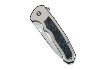 Image of We Knife Co Ltd Starlash Flipper Knife Polished Bead Blasted Titanium Handle With Arctic Storm Fatcarbon Fiber Inlay 3.97inch Hand Rubbed Satin Bohler M390 Blade