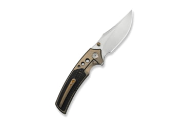 Image of We Knife Co Ltd Skynix Flipper &amp; Thumb Stud Knife Champagne Titanium Handle With Twill Carbon Fiber Inlay