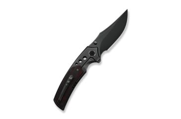 Image of We Knife Co Ltd Skynix Flipper &amp; Thumb Stud Knife Polished Gray Titanium Handle With Black &amp; Red Carbon Fiber Inlay