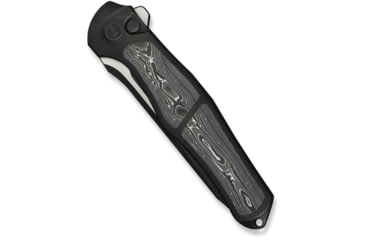 Image of We Knife Co Ltd Weknife 702xi Flipper &amp; Button Lock Knife Black Titanium Integral Handle With Aluminum Foil Carbon Fiber Inlay - WE07B-2