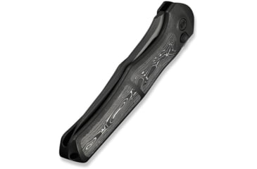 Image of We Knife Co Ltd Weknife 702xi Flipper &amp; Button Lock Knife Black Titanium Integral Handle With Aluminum Foil Carbon Fiber Inlay - WE07B-2