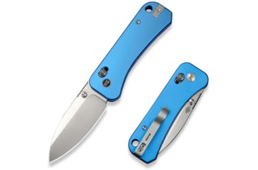 Image of We Knife Co Ltd Banter 2 Folding Knife 2.87 in, CPM S35VN Steel, Satin Drop Point Blade, Aluminum Blue Handle, WE23075-1