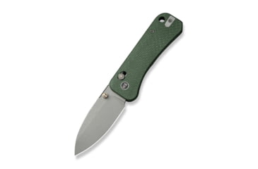 Image of We Knife Co Ltd Banter 2 Folding Knife 2.87 in, CPM S35VN Steel, Gray Stonewash Drop Point Blade, Canvas Micarta Green Handle, WE23075-3