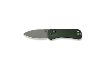 Image of We Knife Co Ltd Banter 2 Folding Knife 2.87 in, CPM S35VN Steel, Gray Stonewash Drop Point Blade, Canvas Micarta Green Handle, WE23075-3