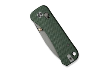 Image of We Knife Co Ltd Banter 2 Folding Knife 2.87 in, CPM S35VN Steel, Gray Stonewash Drop Point Blade, Canvas Micarta Green Handle, WE23075-3