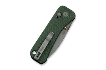 Image of We Knife Co Ltd Banter 2 Folding Knife 2.87 in, CPM S35VN Steel, Gray Stonewash Drop Point Blade, Canvas Micarta Green Handle, WE23075-3