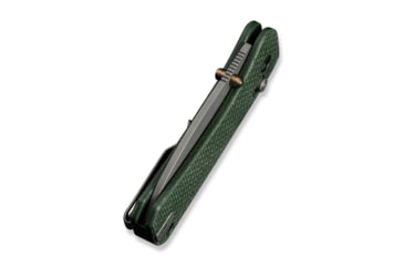 Image of We Knife Co Ltd Banter 2 Folding Knife 2.87 in, CPM S35VN Steel, Gray Stonewash Drop Point Blade, Canvas Micarta Green Handle, WE23075-3