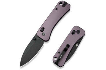 Image of We Knife Co Ltd Banter 2 Folding Knife 2.87 in, CPM S35VN Steel, Black Stonewash Drop Point Blade, Aluminum Purple Handle, WE23075-2