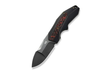 Image of WEKNIFE Coral SLT Flipper Knife Bronze / Black Titanium Handle With Lava Flow FatCarbon Fiber Inlay (2.95" Polished Gray CPM 20CV Blade)