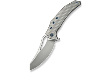 Image of We Knife Co Ltd Weknife Epaulette Flipper &amp; Thumb Hole Knife Diamond Patterned Polished Bead Blasted Titanium Handle 3.45inch Polished Bead Blasted Bohler M390 Blade We24024-3 - WE24024-3