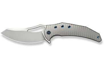 Image of We Knife Co Ltd Weknife Epaulette Flipper &amp; Thumb Hole Knife Diamond Patterned Polished Bead Blasted Titanium Handle 3.45inch Polished Bead Blasted Bohler M390 Blade We24024-3 - WE24024-3