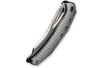Image of We Knife Co Ltd Weknife Epaulette Flipper &amp; Thumb Hole Knife Diamond Patterned Polished Bead Blasted Titanium Handle 3.45inch Polished Bead Blasted Bohler M390 Blade We24024-3 - WE24024-3