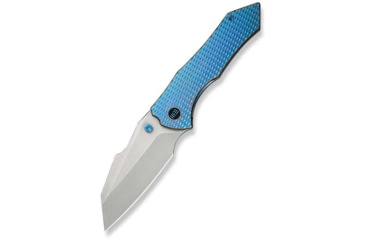 Image of We Knife Co Ltd Weknife High-fin Xl Thumb Stud Knife Diamond Patterned Blue / Purple Titanium Handle 3.48inch Stonewashed Cpm 20cv Blade We24010-2 - WE24010-2