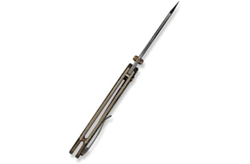 Image of We Knife Co Ltd Weknife High-fin Xl Thumb Stud Knife Diamond Patterned Golden Polished Titanium Handle 3.48inch Polished Gray Cpm 20cv Blade We24010-3 - WE24010-3