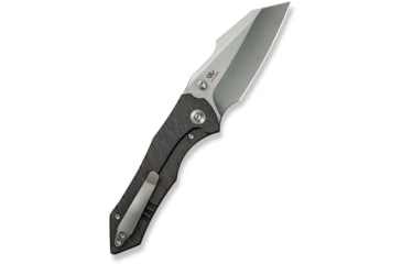 Image of We Knife Co Ltd Weknife High-fin Xl Thumb Stud Knife Diamond &amp; Tiger Stripe Patterned Flamed Titanium Handle 3.48inch Polished Bead Blasted Cpm 20cv Blade We24010-4 - WE24010-4