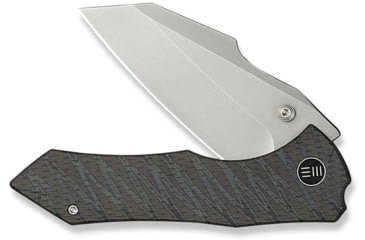 Image of We Knife Co Ltd Weknife High-fin Xl Thumb Stud Knife Diamond &amp; Tiger Stripe Patterned Flamed Titanium Handle 3.48inch Polished Bead Blasted Cpm 20cv Blade We24010-4 - WE24010-4