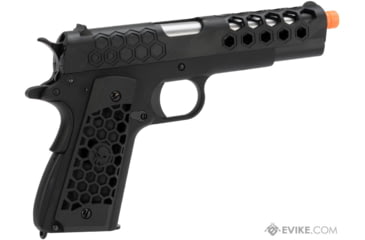 Image of WE-Tech 1911 Hex Cut Gen 2 Gas Blowback Airsoft Pistol, Black, WE-E016-BK