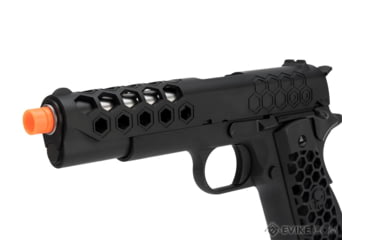 Image of WE-Tech 1911 Hex Cut Gen 2 Gas Blowback Airsoft Pistol, Black, WE-E016-BK