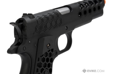 Image of WE-Tech 1911 Hex Cut Gen 2 Gas Blowback Airsoft Pistol, Black, WE-E016-BK