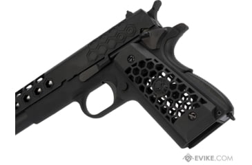 Image of WE-Tech 1911 Hex Cut Gen 2 Gas Blowback Airsoft Pistol, Black, WE-E016-BK
