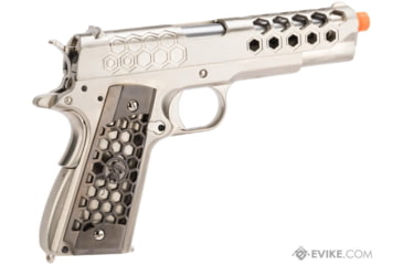 Image of WE-Tech 1911 Hex Cut Gen 2 Gas Blowback Airsoft Pistol, Silver, WE-E016-SV