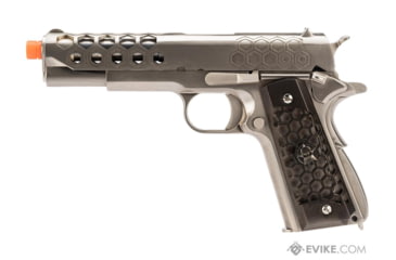 Image of WE-Tech 1911 Hex Cut Gen 2 Gas Blowback Airsoft Pistol, Silver, WE-E016-SV