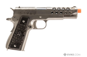 Image of WE-Tech 1911 Hex Cut Gen 2 Gas Blowback Airsoft Pistol, Silver, WE-E016-SV