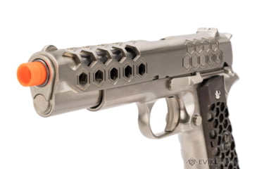 Image of WE-Tech 1911 Hex Cut Gen 2 Gas Blowback Airsoft Pistol, Silver, WE-E016-SV