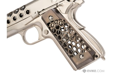Image of WE-Tech 1911 Hex Cut Gen 2 Gas Blowback Airsoft Pistol, Silver, WE-E016-SV