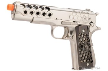 Image of WE-Tech 1911 Hex Cut Gen 2 Gas Blowback Airsoft Pistol, Silver, WE-E016-SV