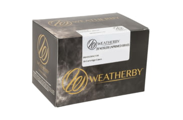 Image of Weatherby BRASS28NCT50 Unprimed Cases 28 Nosler Rifle Brass 50 Per Box